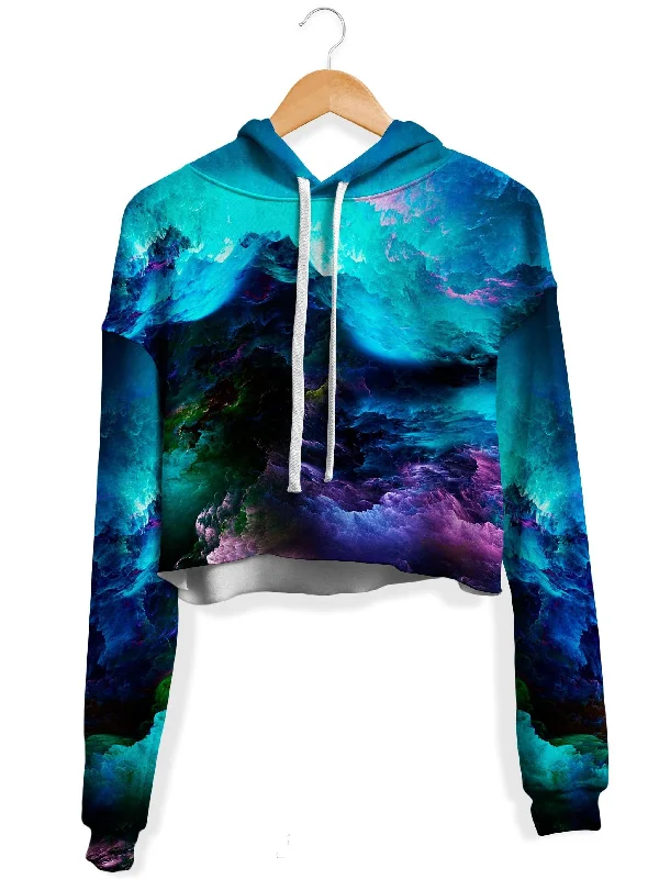 Relaxed Outerwear Dream Waves Fleece Crop Hoodie