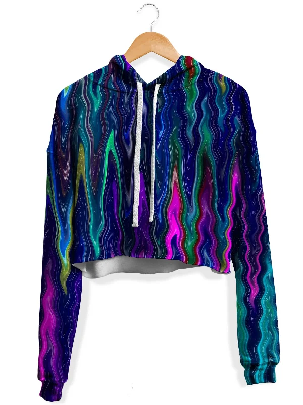 Soft Sport Look Cosmic Vibrations Fleece Crop Hoodie