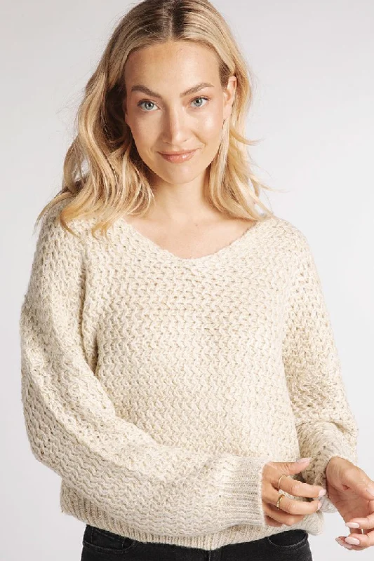 Minimalist Outerwear Metallic Yarn Sweater