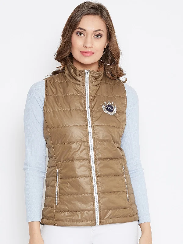 Urban Rugged JUMP USA Women Brown Solid Padded Jacket