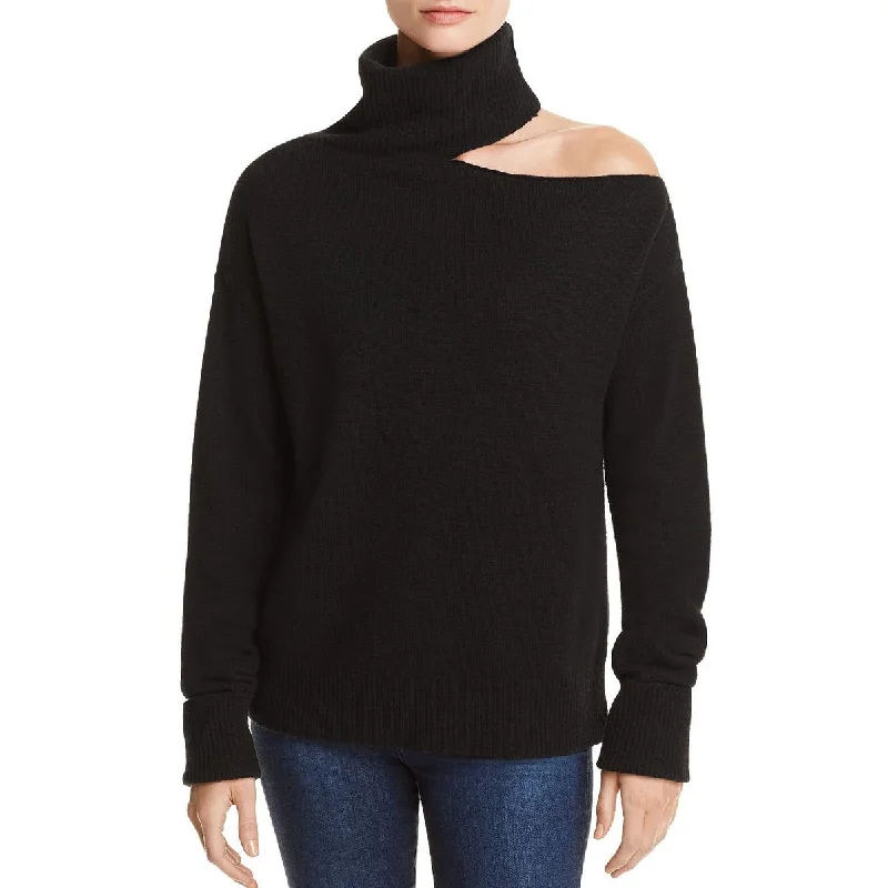 Clean Patterns Paige Womens Raundi Wool Blend Cutout Turtleneck Sweater