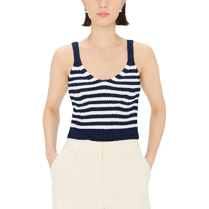 Elevated Weekend Look SIMKHAI Womens Striped Ribbed Tank Top Sweater