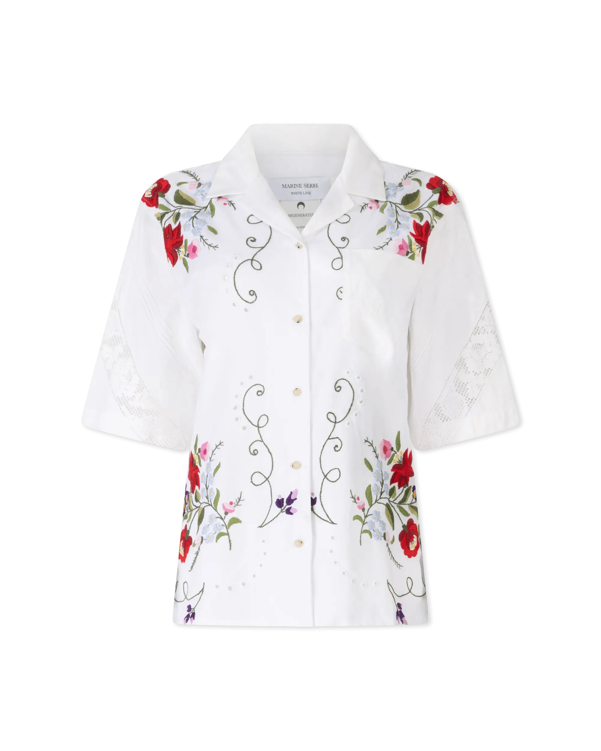 Retro Sportwear Embroidered Linen Shirt