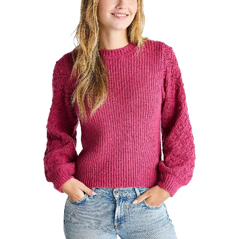 Elevated Pastels Splendid Womens Connie Open Stitch Long Sleeve Crewneck Sweater