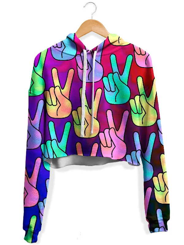 Streetwear Classics Look Hippy Trippy Fleece Crop Hoodie