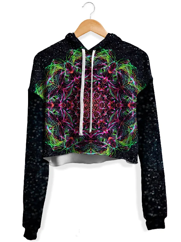 Tailored Elegance Galactic Portal Fleece Crop Hoodie