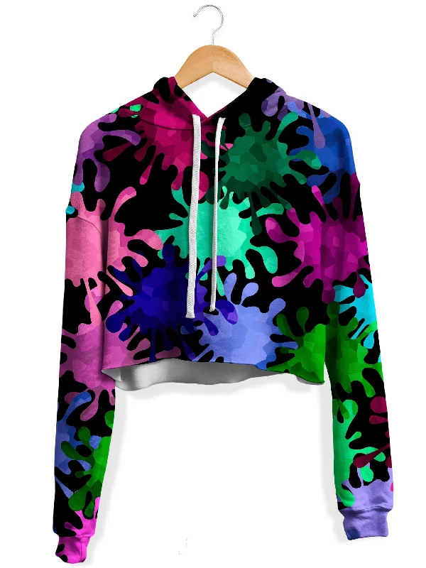 Urban Edge Look Tripadelic Splatter Fleece Crop Hoodie