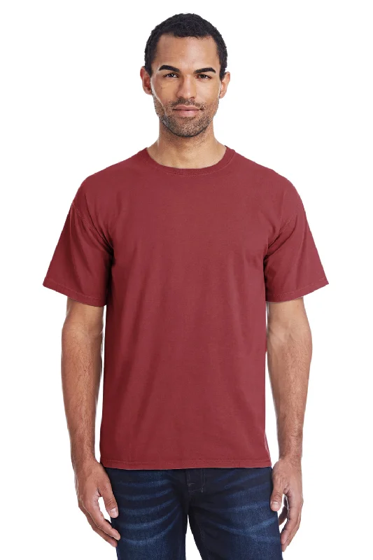 Bold Casual Look ComfortWash By Hanes Mens Short Sleeve Crewneck T-Shirt - Cayenne Red