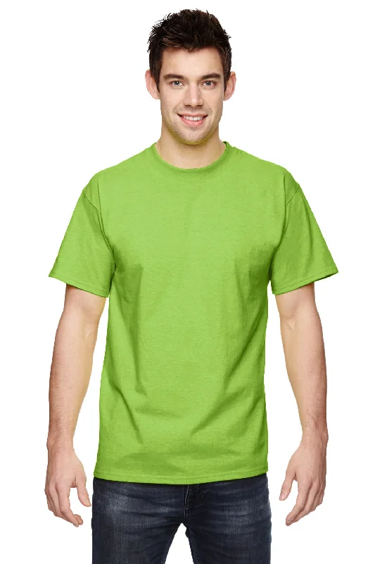 Relaxed Edge Look Fruit Of The Loom Mens HD Jersey Short Sleeve Crewneck T-Shirt - Neon Green - Closeout