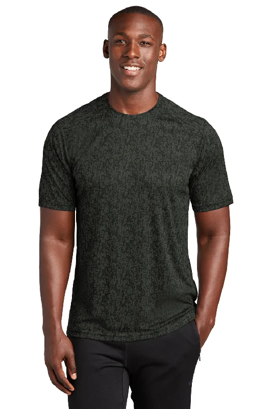 Neutral Sportwear Sport-Tek Mens Digi Camo Moisture Wicking Short Sleeve Crewneck T-Shirt - Black