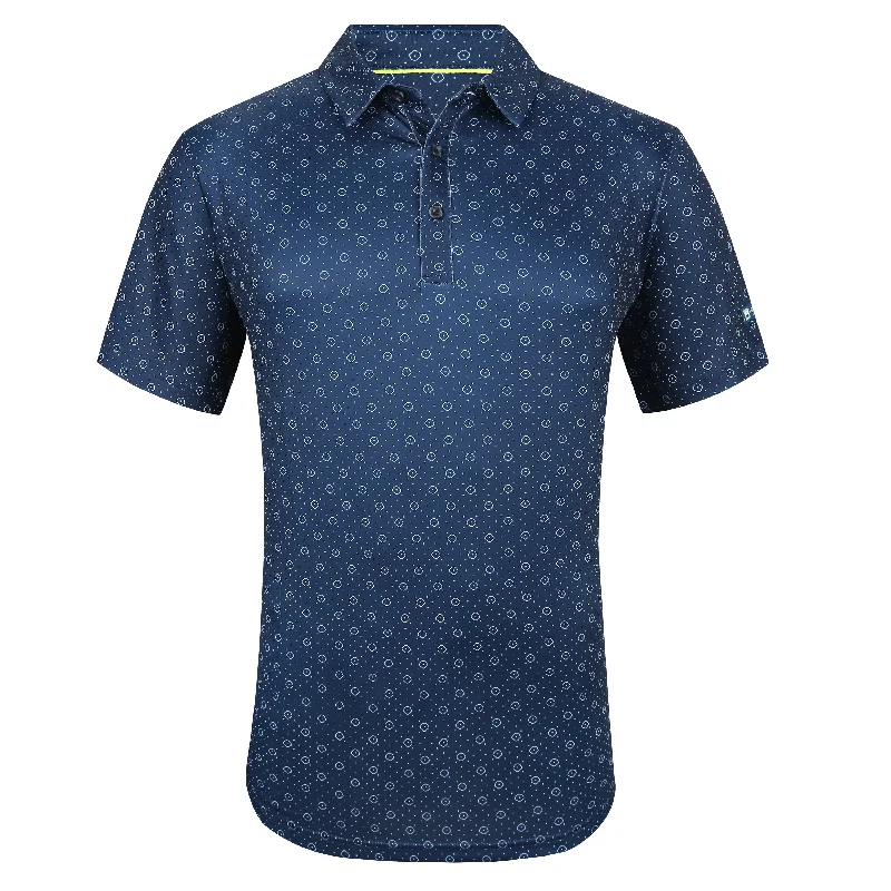 Relaxed Sport Look Tom Baine Men's Performance Geometric Print Four-Way Stretch Golf Polo