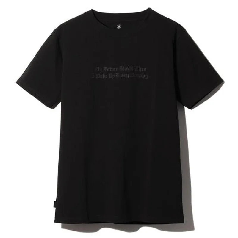 Relaxed Street Look Snow Peak Typographical T-Shirt 3 Black