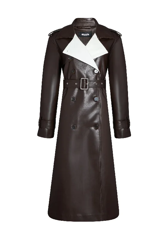 Relaxed Fit Look Estelle Vegan Leather Trench Coat