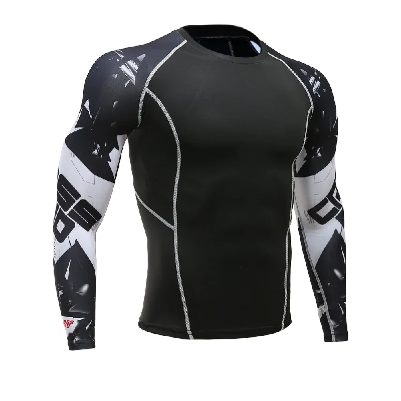 Urban Comfort Mens Fitness Long Sleeves Rashguard T Shirt Men Bodybuilding Skin Tight Thermal Compression Shirts MMA Crossfit Workout Top Gear