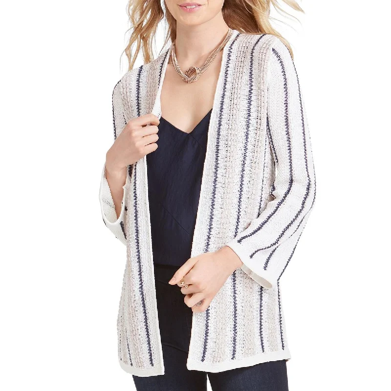 Neutral Sport Look Nic + Zoe Womens Passage Knit Striped Cardigan Sweater