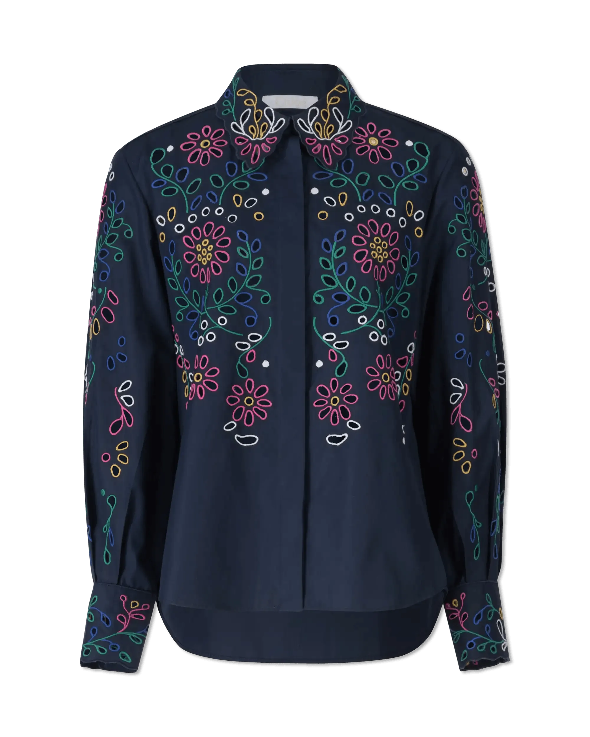 Chic Fit Look Embroidered Eyelet Shirt