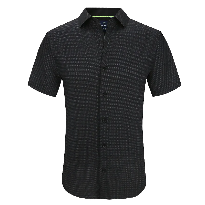 Simplified Casual Look Tom Baine Slim Fit Short Sleeve Performance Stretch Button Down