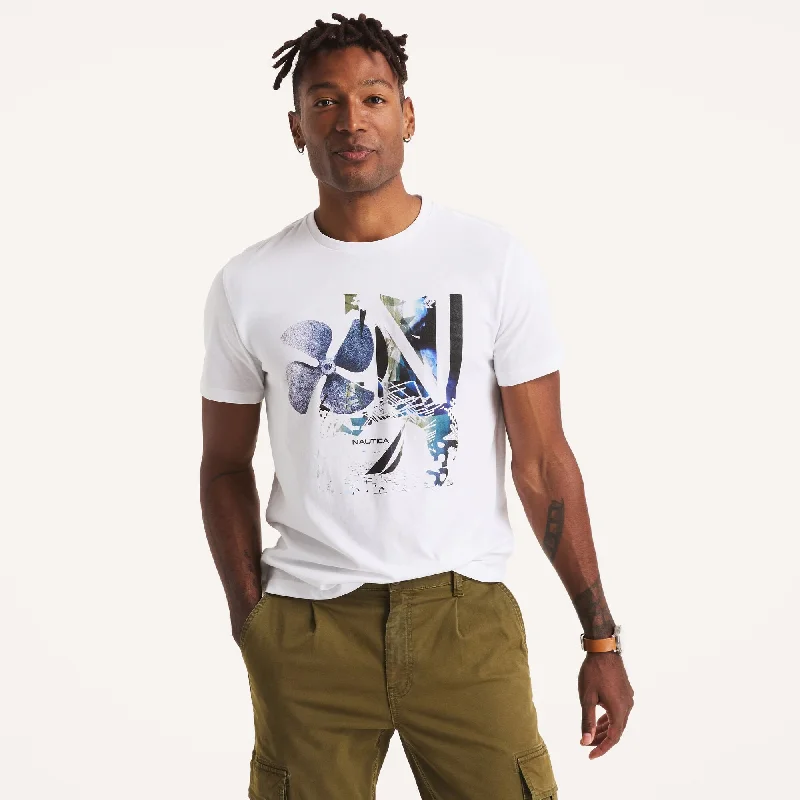 Modern Chic Outfit Nautica Mens Propeller Graphic T-Shirt