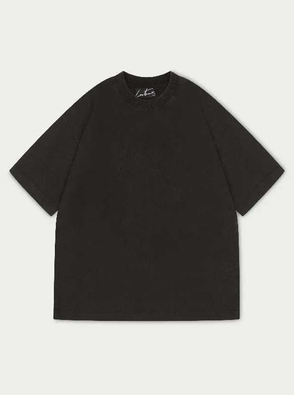 Soft Weekend Look SUPER HEAVYWEIGHT BLANK T-SHIRT - BLACK