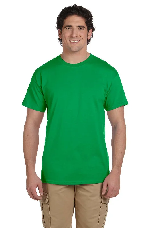 Stylish Fit Look Fruit Of The Loom Mens HD Jersey Short Sleeve Crewneck T-Shirt - Kelly Green - Closeout