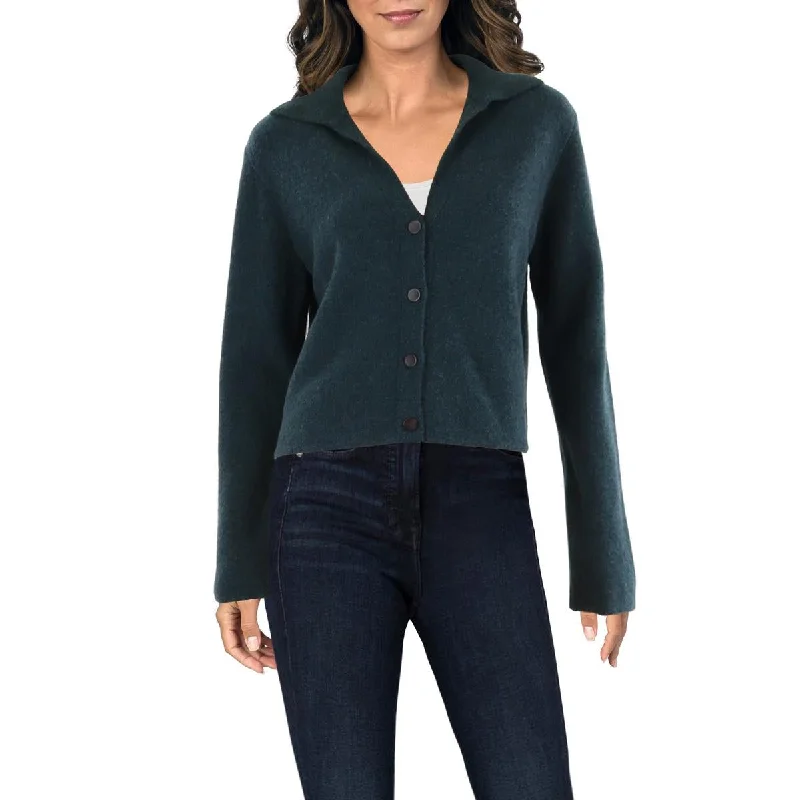 Rugged Elegance Vince Womens Cashmere Button-Down Cardigan Sweater