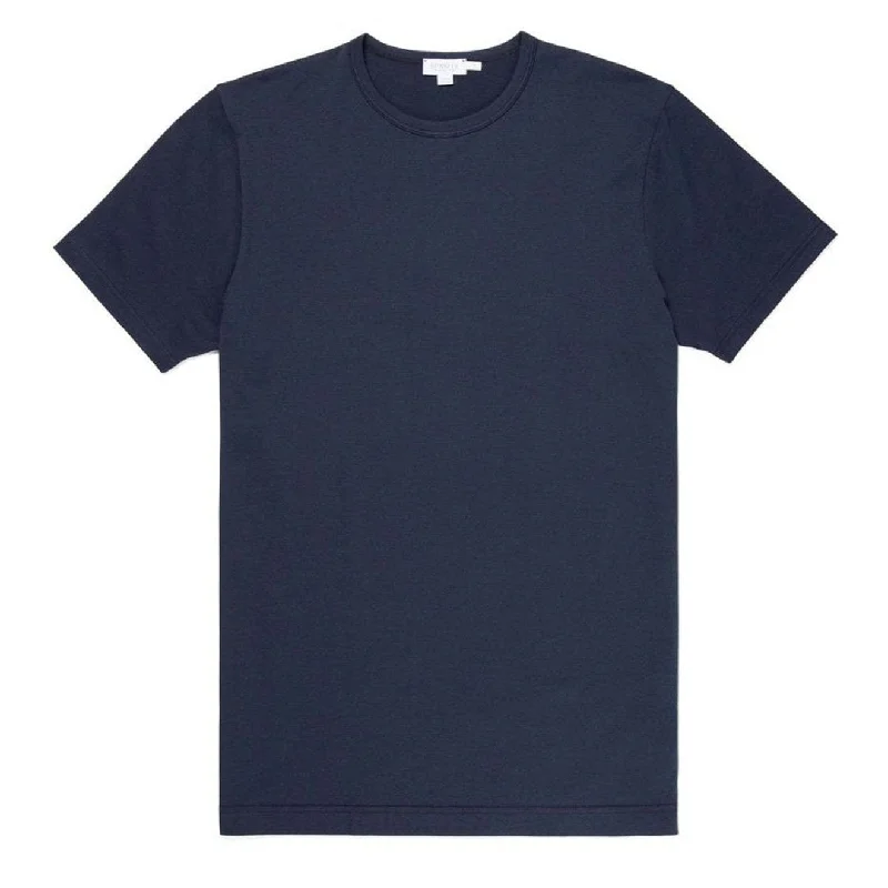 Classic Fitwear Sunspel Classic Crew T-Shirt Navy