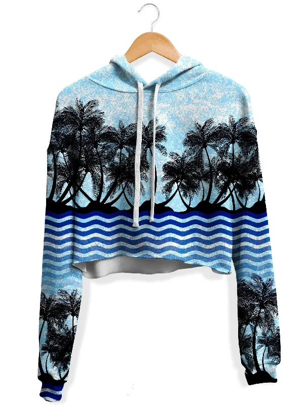 Chic Fitwear Tropical Waves Fleece Crop Hoodie