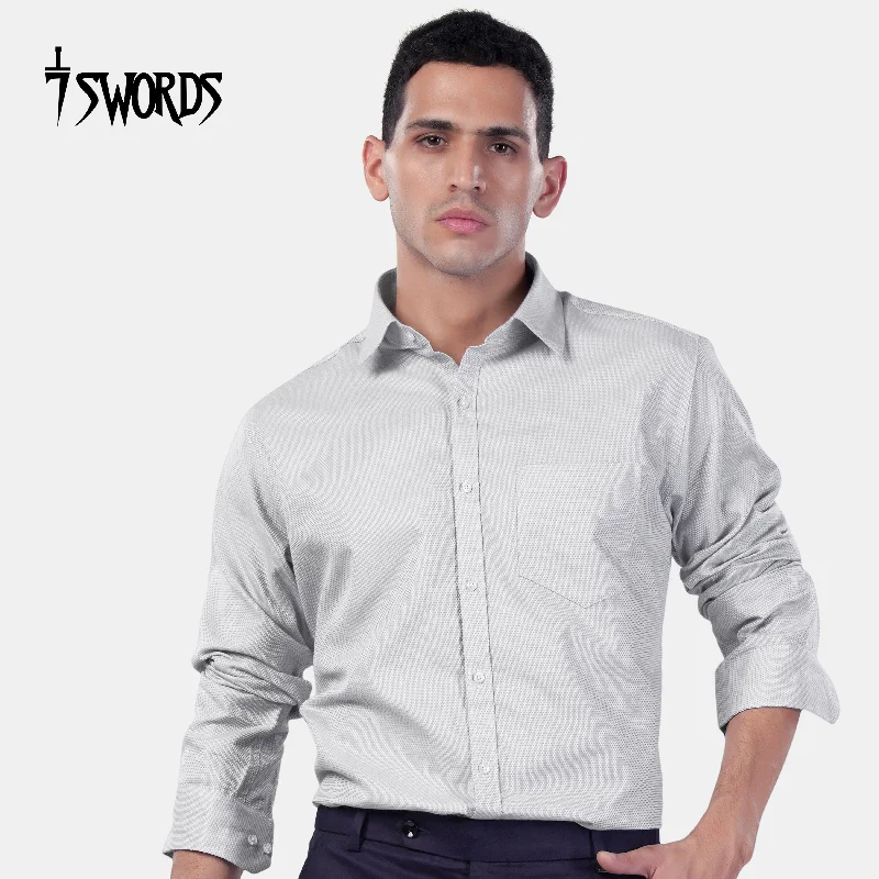 Urban Essentials 7swords-Platinum Gray Premium Cotton Shirt