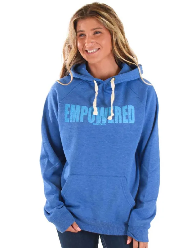 Sophisticated Chic Cowgirl Tuff Womens Empowered Royal Blue Poly/Rayon Hoodie