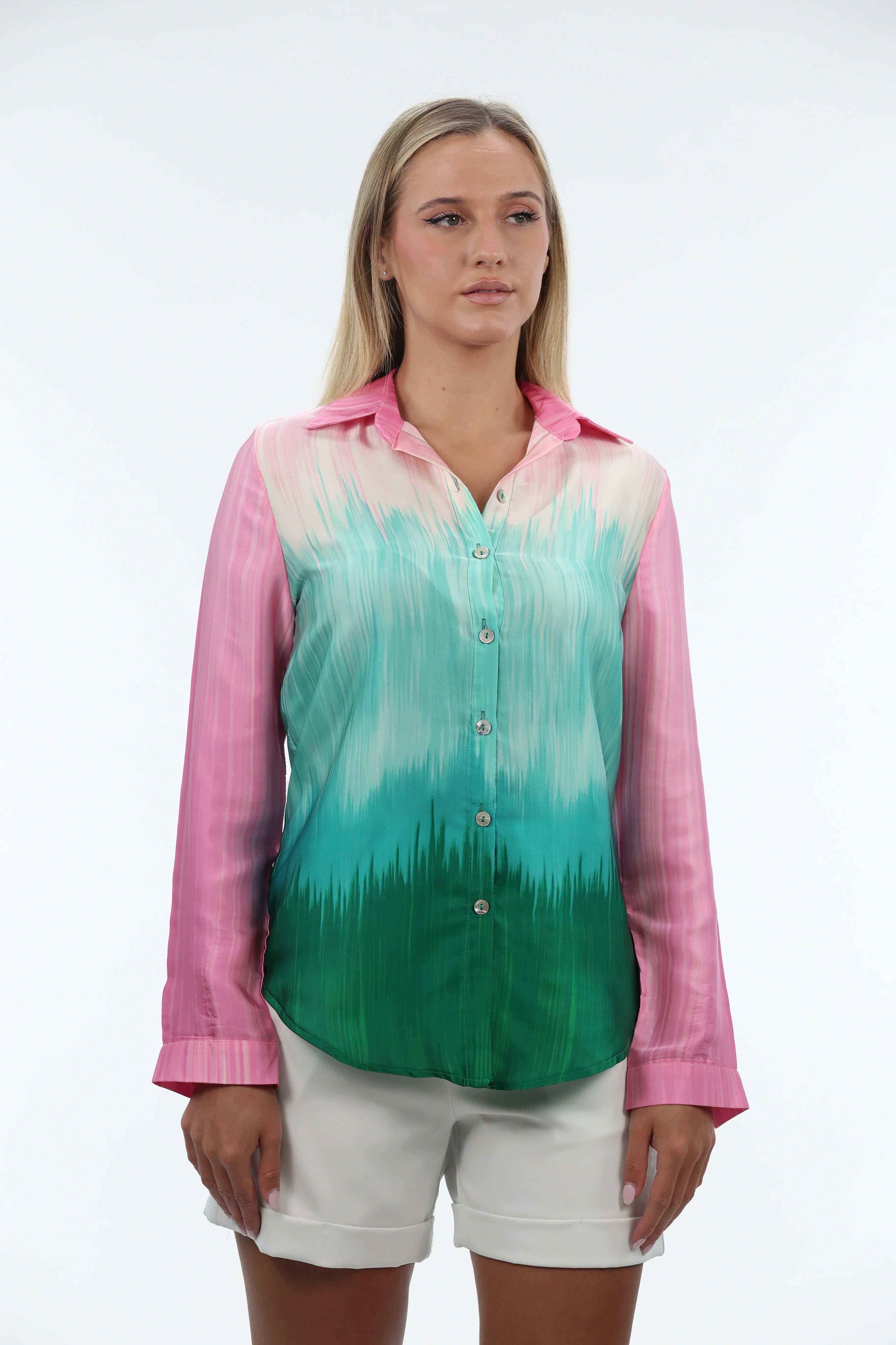 Tailored Outerwear Long Sleeve Stain Pink Shirt