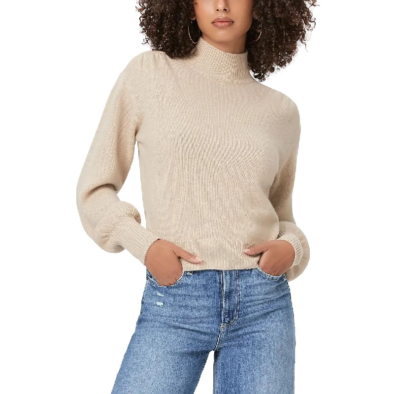 Sophisticated Fit Look Paige Womens Ribbed Trim  Mock Turtleneck Sweater