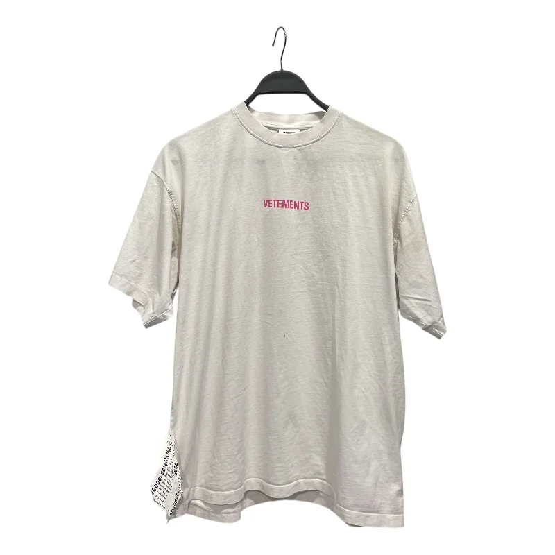 Smart Weekend VETEMENTS/T-Shirt/XS/Cotton/WHT/Logo Print Shirt