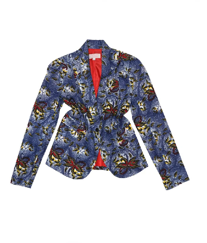 Sophisticated Tailoring Blaze in Blue Paisley Flowers