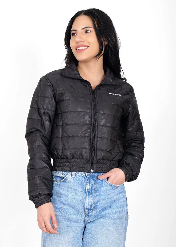 Monochrome Street JUMP USA Women Frost Defense Black Quilted Jacket