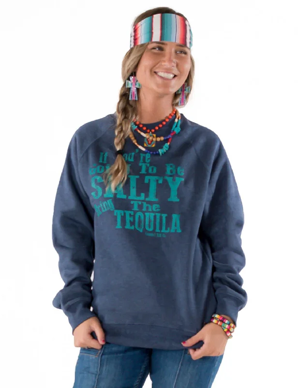 Fashionable Fit Cowgirl Tuff Womens Salty Tequila Navy Poly/Rayon Sweatshirt