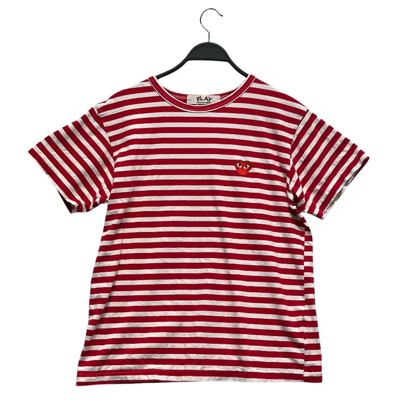 Cozy Street Style PLAY COMME des GARCONS/T-Shirt/XL/Cotton/RED/Stripe/