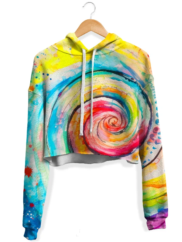 Rugged Casualwear Water Color Swirl Fleece Crop Hoodie