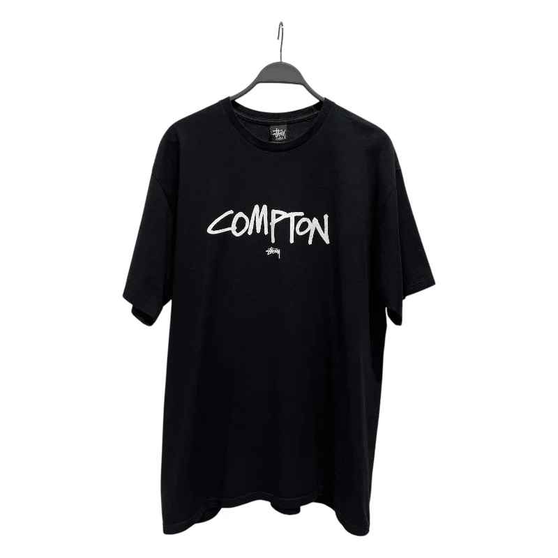 High-End Fit STUSSY/T-Shirt/XL/Cotton/BLK/Graphic/COMPTON TEE