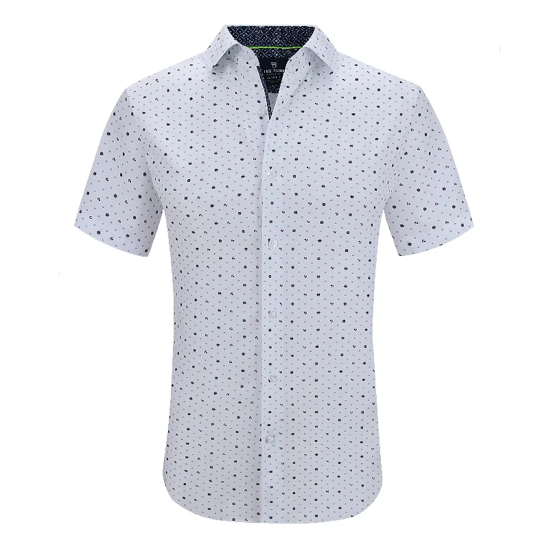 Tailored Essentials Tom Baine Slim Fit Short Sleeve Performance Stretch Button Down