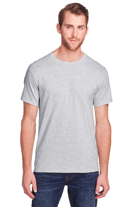 Sleek Edge Look Fruit Of The Loom Mens Iconic Short Sleeve Crewneck T-Shirt - Heather Grey - Closeout