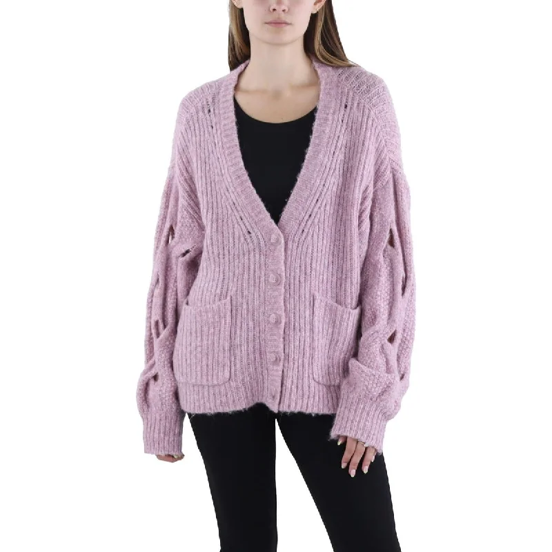 Contemporary Sporty Jonathan Simkhai Womens Reagan Heathered Button Front Cardigan Sweater