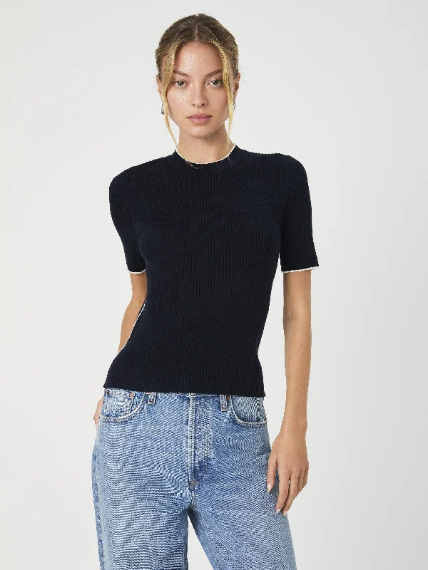 Fashionable Fit Look Mozza Short Sleeve Sweater