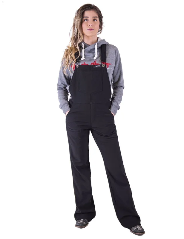 Urban Edge Look Cowgirl Tuff Womens Work Hard Play Hard Black Nylon Fashion Overall