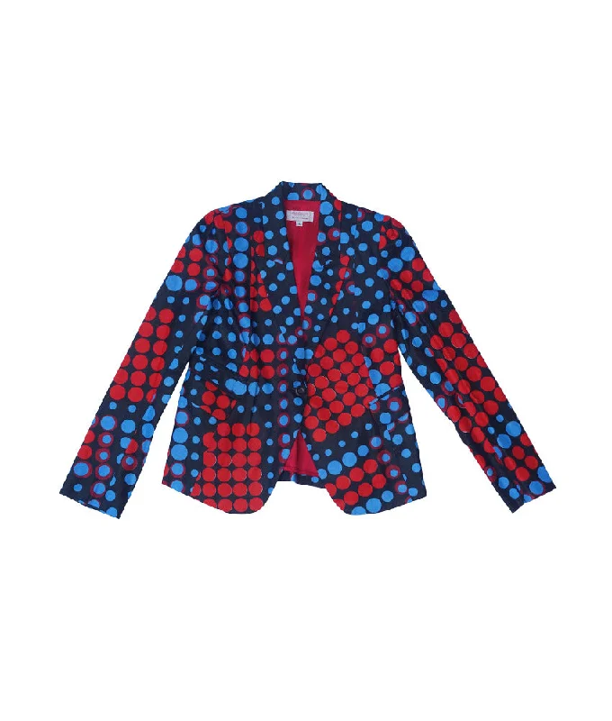 Contemporary Street Look Blaze in Red and Blue Polka Dots