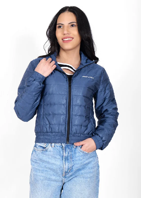 Contemporary Patterns Look JUMP USA Women Frost Defense Airforce Blue Quilted Jacket