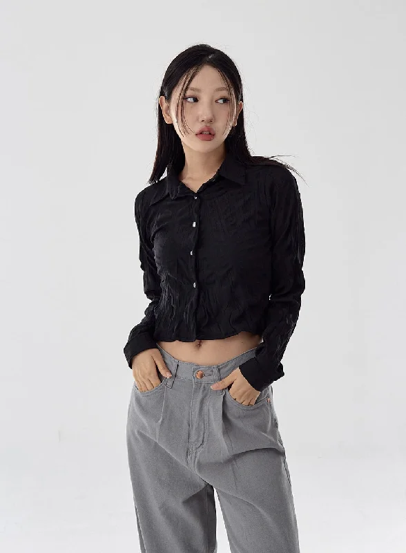 Weekend Fit Look Crop Shirt Long Sleeve Version CG16