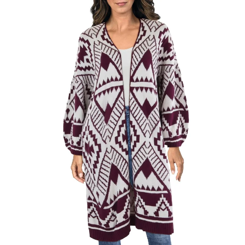 Smart Patterns Wrangler Womens Printed Open Front Cardigan Sweater