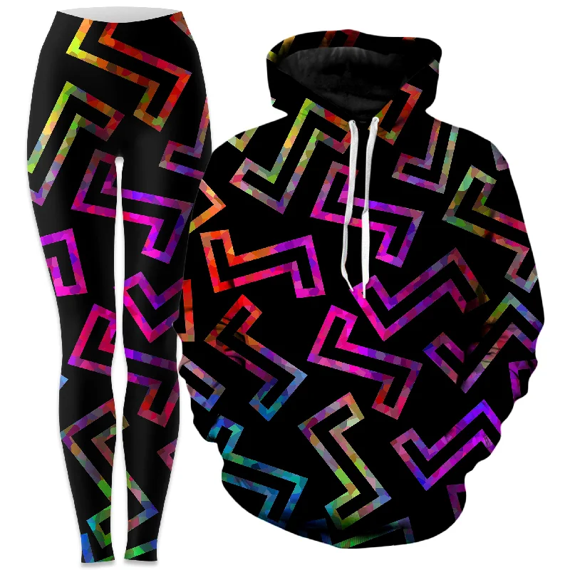 Elevated Outerwear Sparkle Geometric Hoodie and Leggings Combo