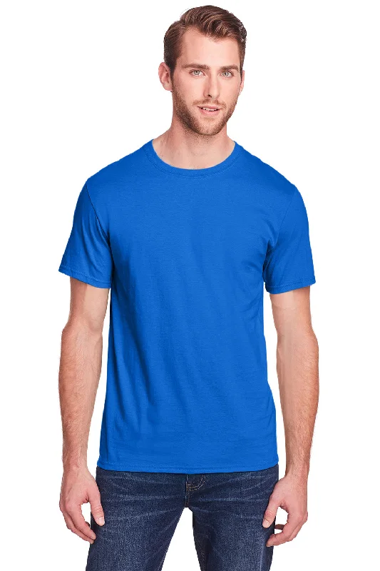 Monochrome Comfort Fruit Of The Loom Mens Iconic Short Sleeve Crewneck T-Shirt - Royal Blue - Closeout