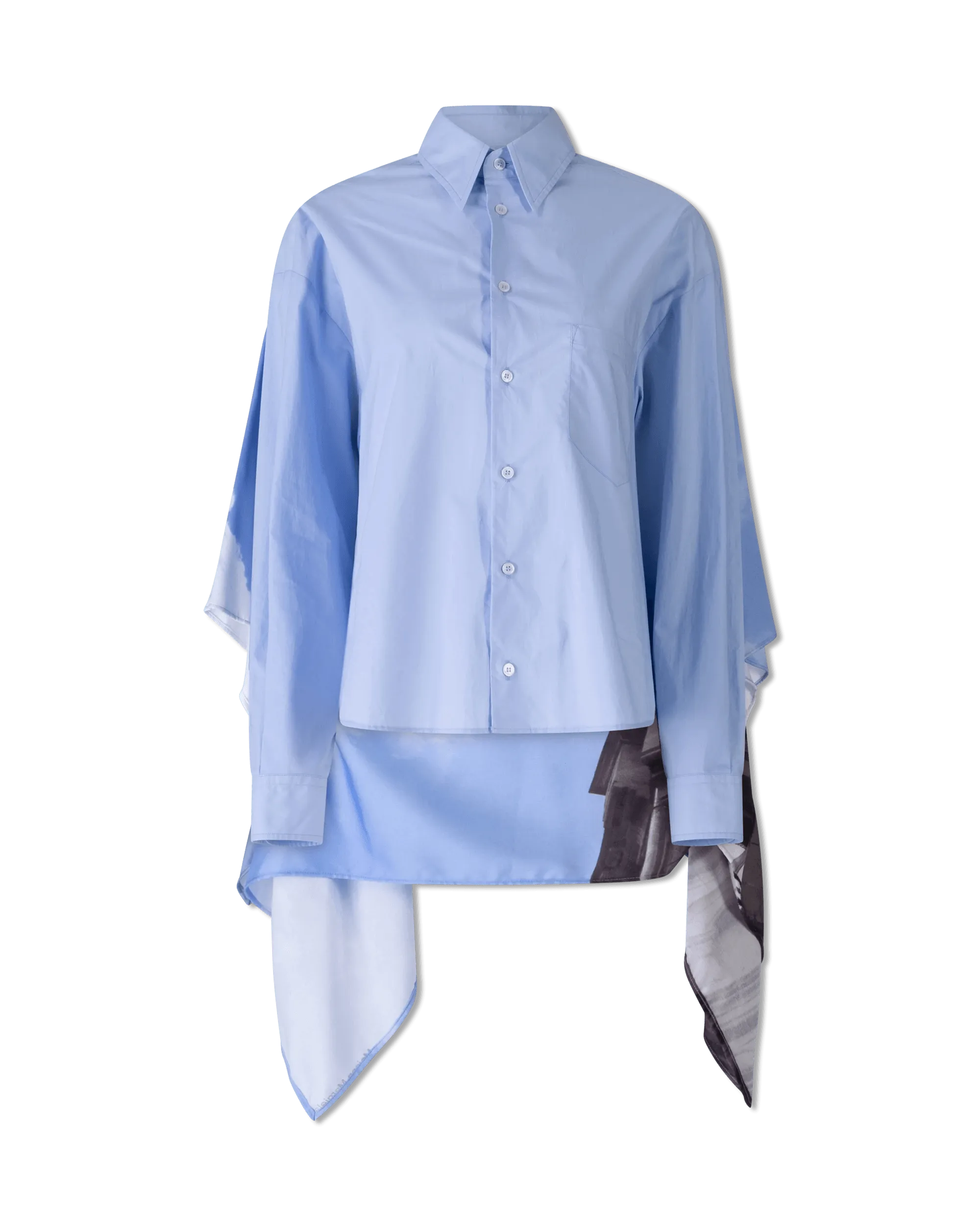 Cozy Fitwear Sky Scarf Buttoned Shirt